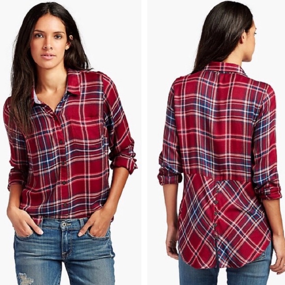 Lucky Brand Tops - Lucky Brand red plaid button down shirt